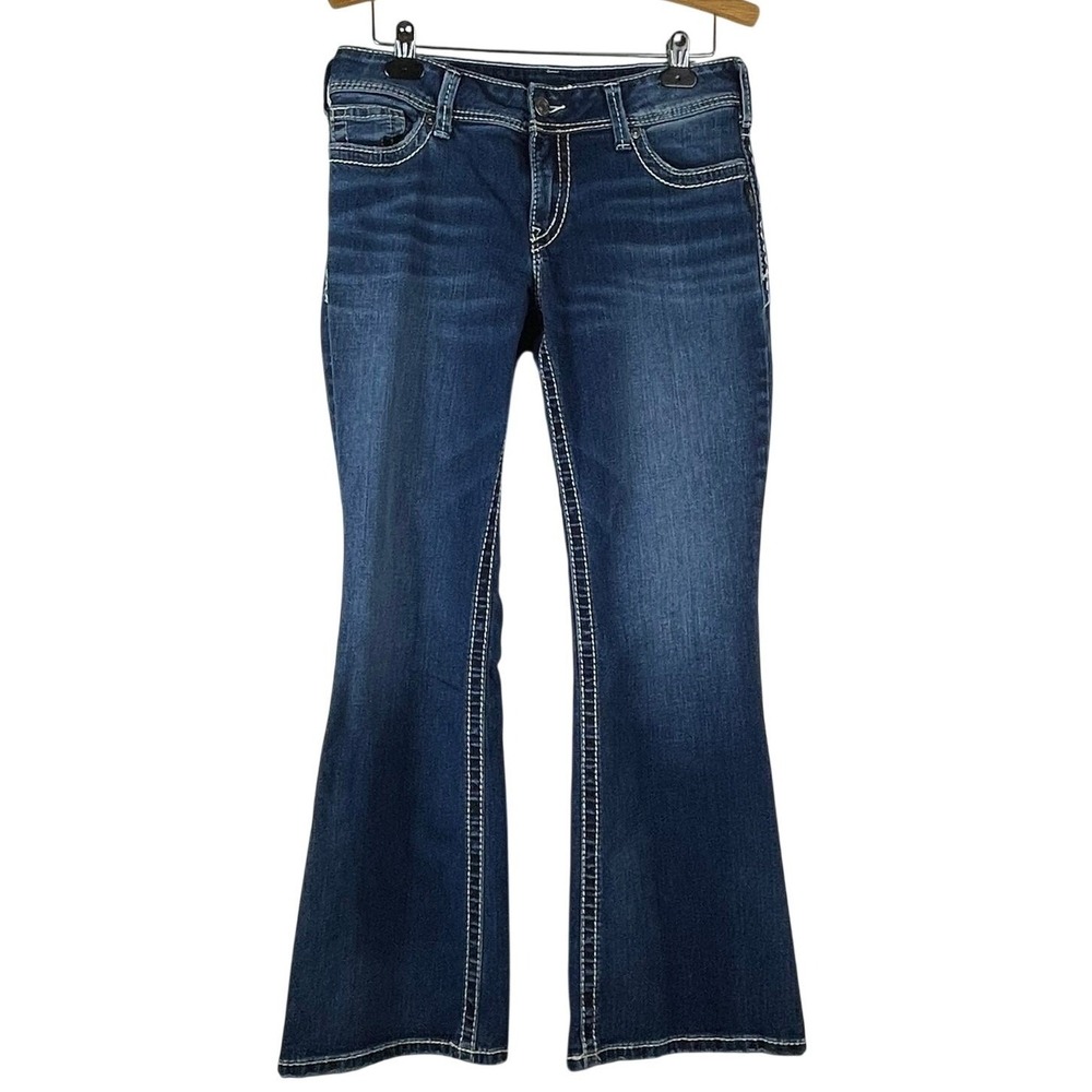 Silver Jeans Women's SUKI Bootcut Denim Jeans White Stitching Size 30 x 30 GUC